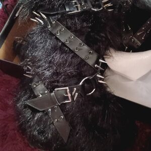 Black Faux Fur Spiked Bag